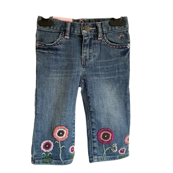 GAP Baby GAP Capri Jeans Embroidered Adjustable NWT - Picture 1 of 10